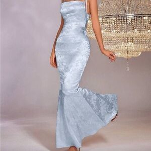 Elegant Sky Blue Maxi Dress